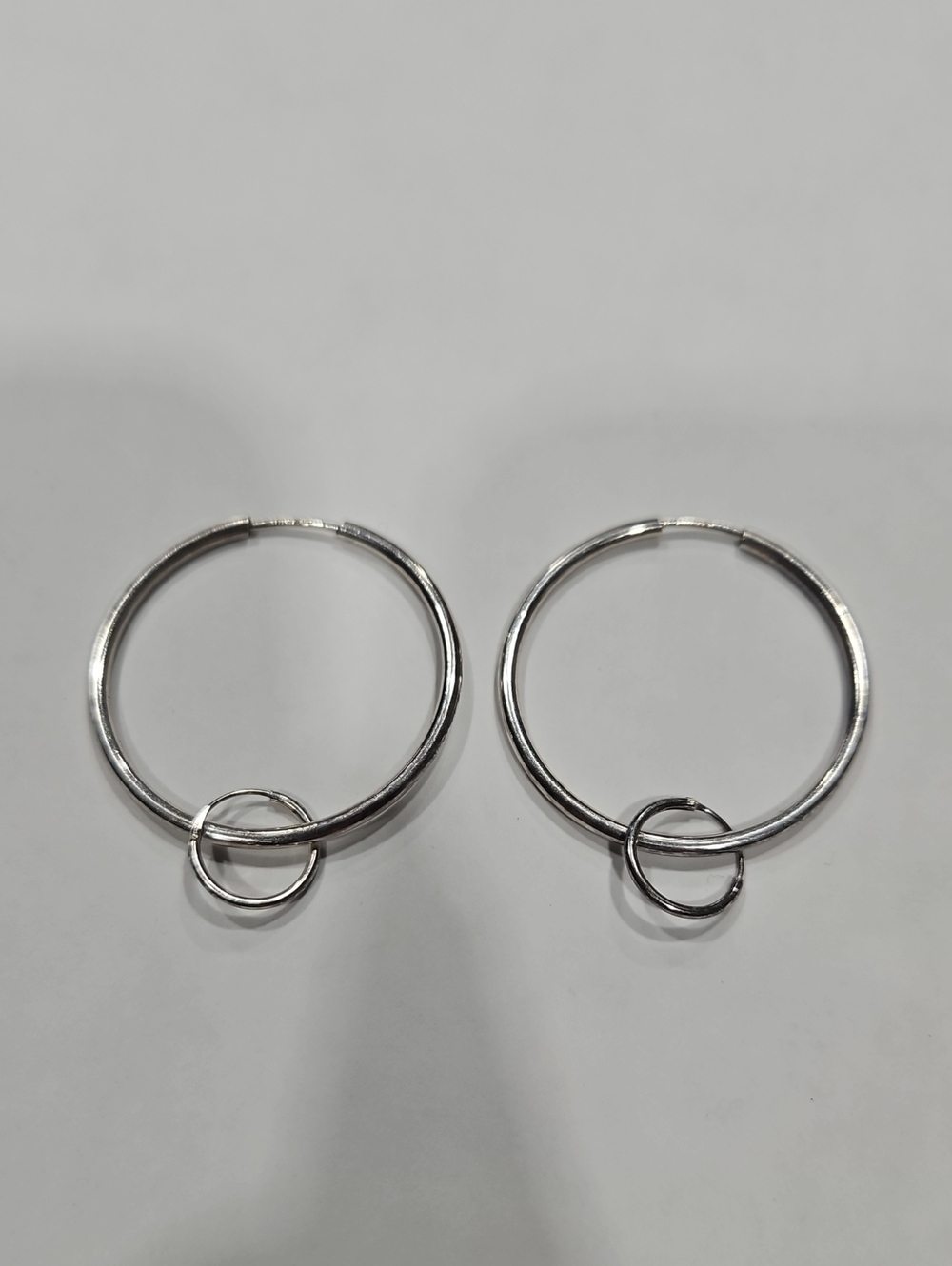 ADAM 925 Sterling Silver Double Hoop Dangle Earrings